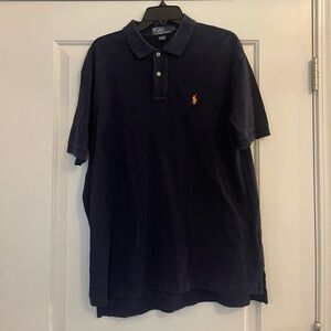 Polo by Ralph Lauren Dark Purple Short Sleeve Polo Shirt Mens Large 100% Cotton